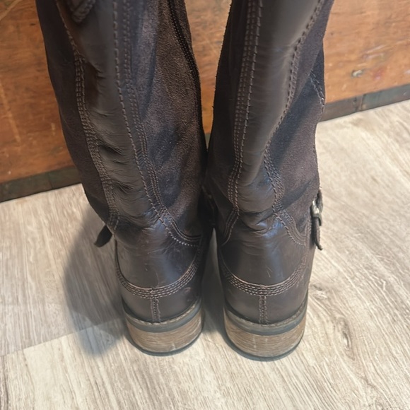 Timberland 6.5W Wide Leather & Suede Riding Boots Brown Equestrian Farmhouse - Picture 5 of 7